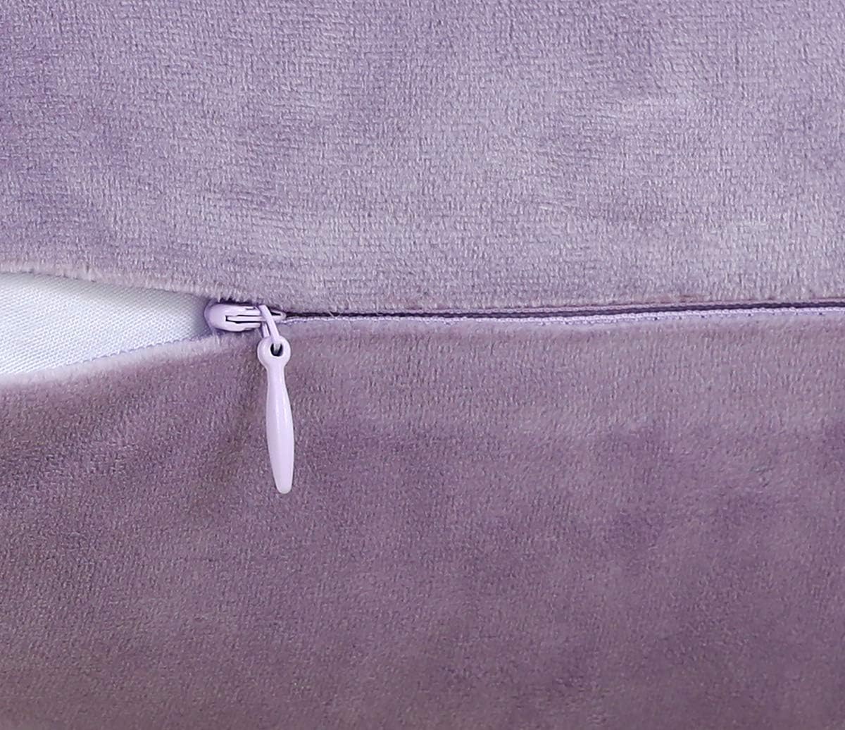 Jeneoo Comfy Soft Thick Velvet Throw Pillow Cases for Sofa Couch, Decorative Solid Square Cushion Covers for Bedroom Car (Lavender, 18 x 18 Inches, 2 Pieces) - Image 3