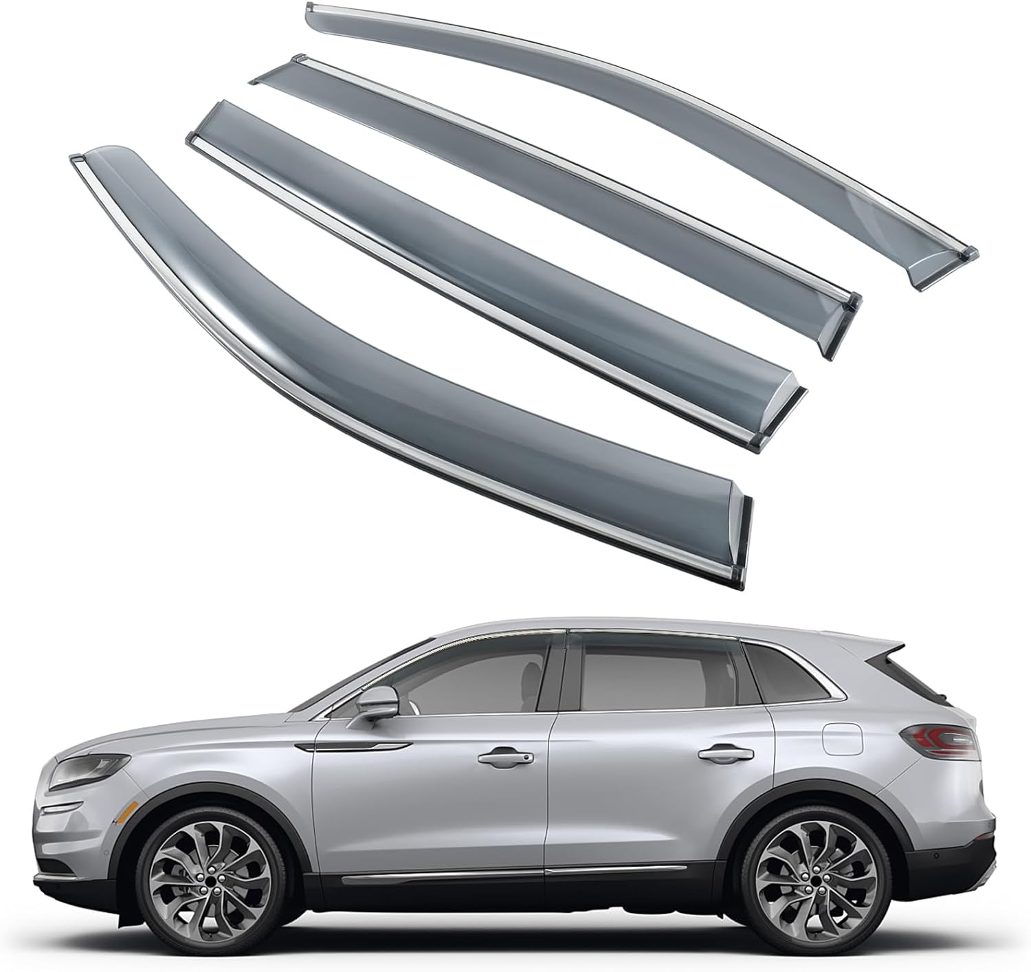 Rain Guards Window Visors for Infiniti QX60 2013-2021 with Chrome Trim