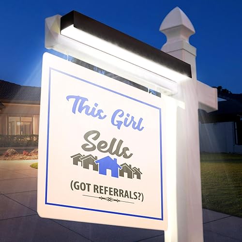 Solar Sign Light Outdoor,Solar Address Sign Lights Open House Signs for Real Estate,Outdoor Led Sign Lights Waterproof,Solar Outdoor Sign Lighting