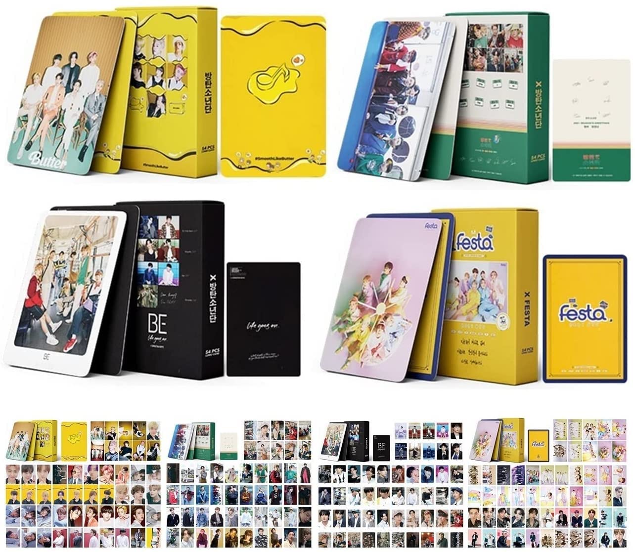 4Pack/216PCS BangTan Boys Lomo Cards BangTan Boys Photocards Postcards Map Of The Soul 7:Personal Card(Yellow)