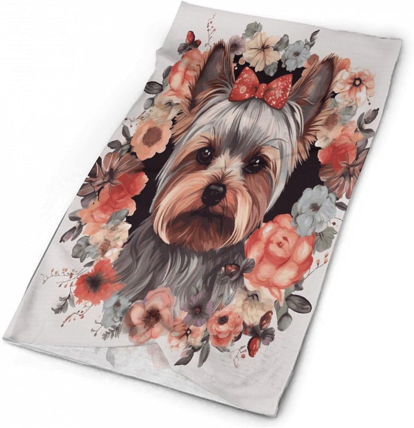 Sun Protection Neck Gaiter Yorkie Floral Balaclava Fishing Mask Hiking Cycling Sports Scarf