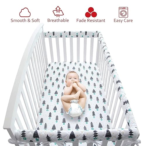 Vista 41 de Black Star - Sábana de cuna para bebé, microfibra suave y sedosa, sábana bajera ajustable de 52 x 28 pulgadas para colchón de cuna