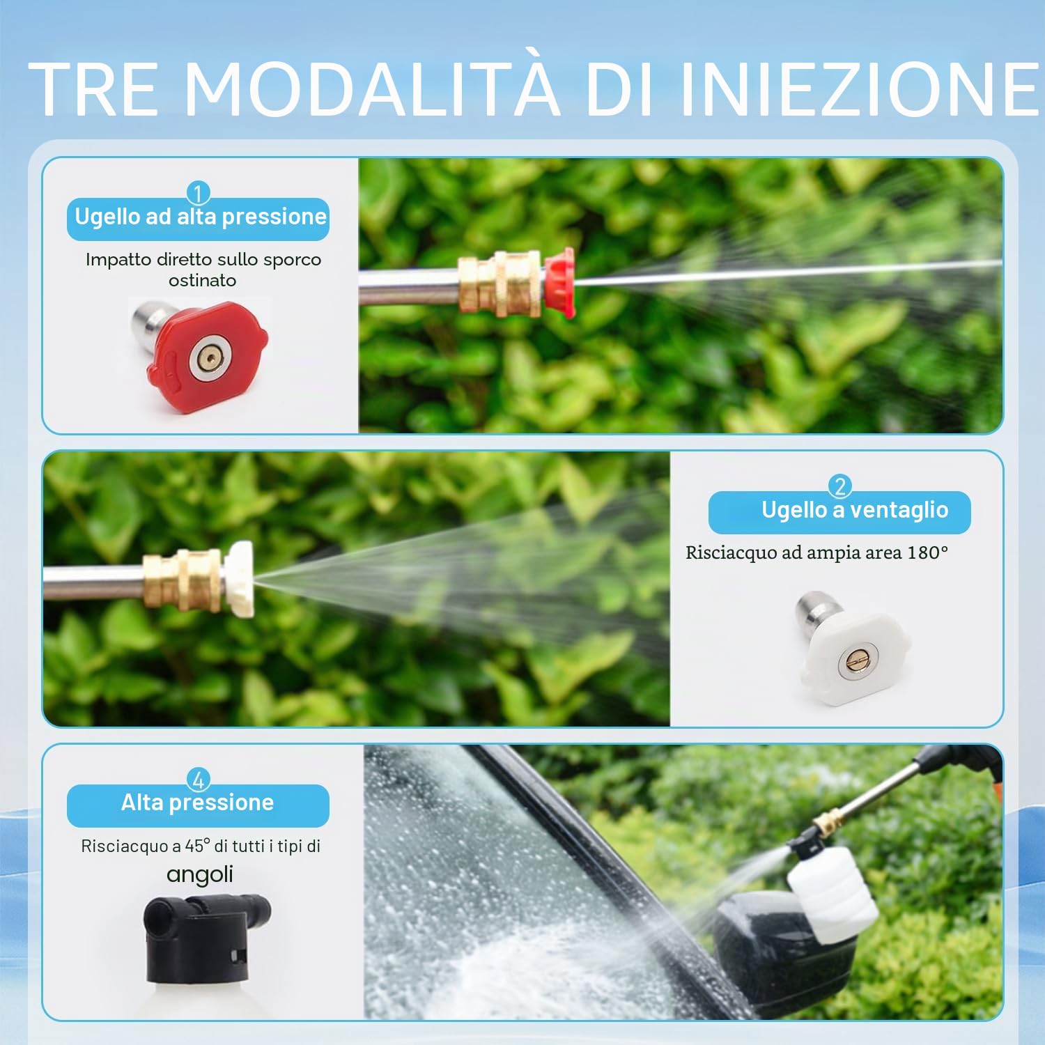 Idropulitrice a Batteria, 48V Max 90 Bar Idropulitrice Portatile con 2 Batteria, Ugello Multispruzzo 6 in 1, Tubo da 5M, Lancia di Prolunga, Strumento per La Pulizia Dell'auto da Esterno (Nero)