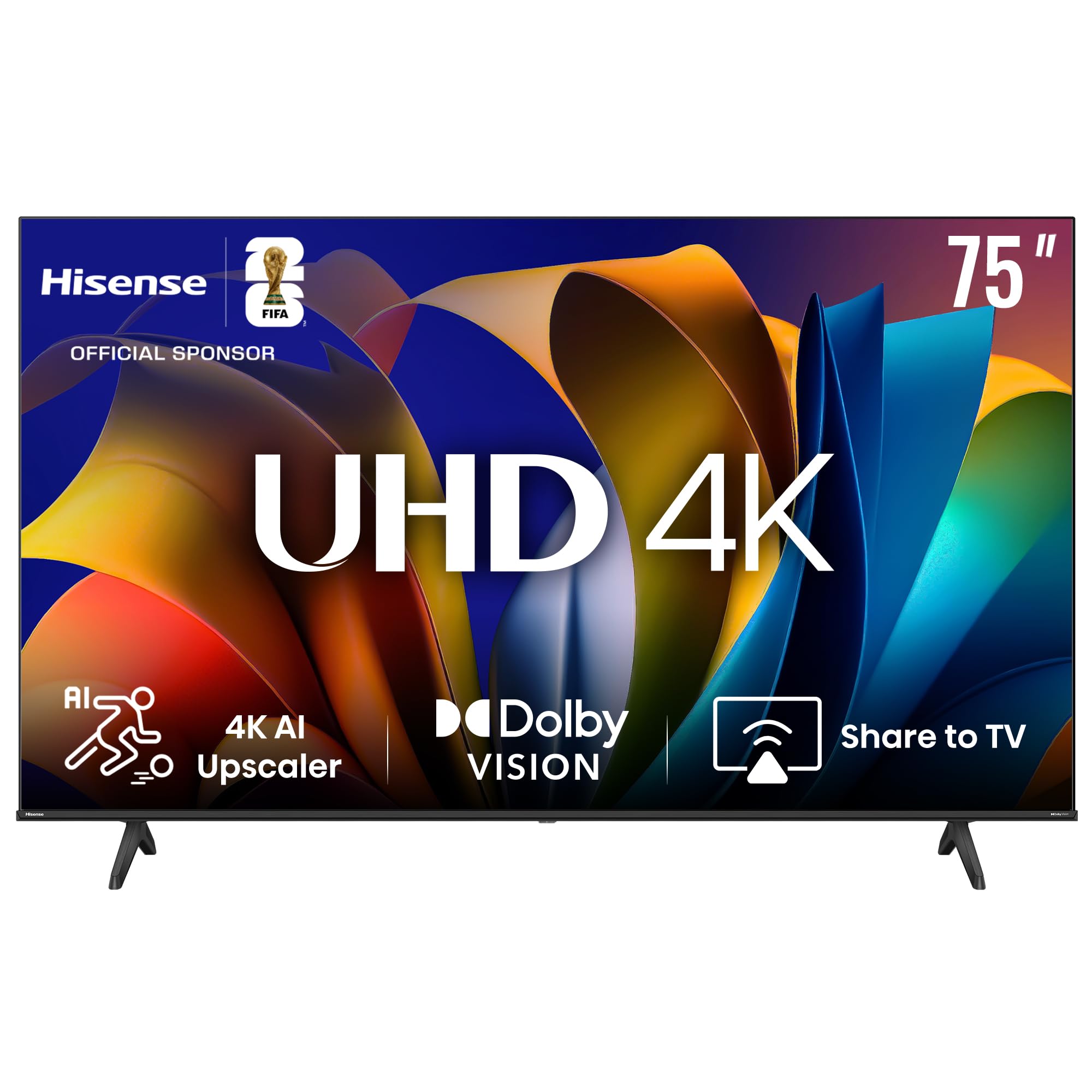 Hisense 75 inch Smart TV UHD 4K E6N-Dolby Vision,Game Mode Plus,Smooth Motion with MEMC,AI Sports Mode,Voice Control,Share to TV,Youtube,Netflix,Disney+,Shahid and Anghami,75E6N (2024 UAE Model)