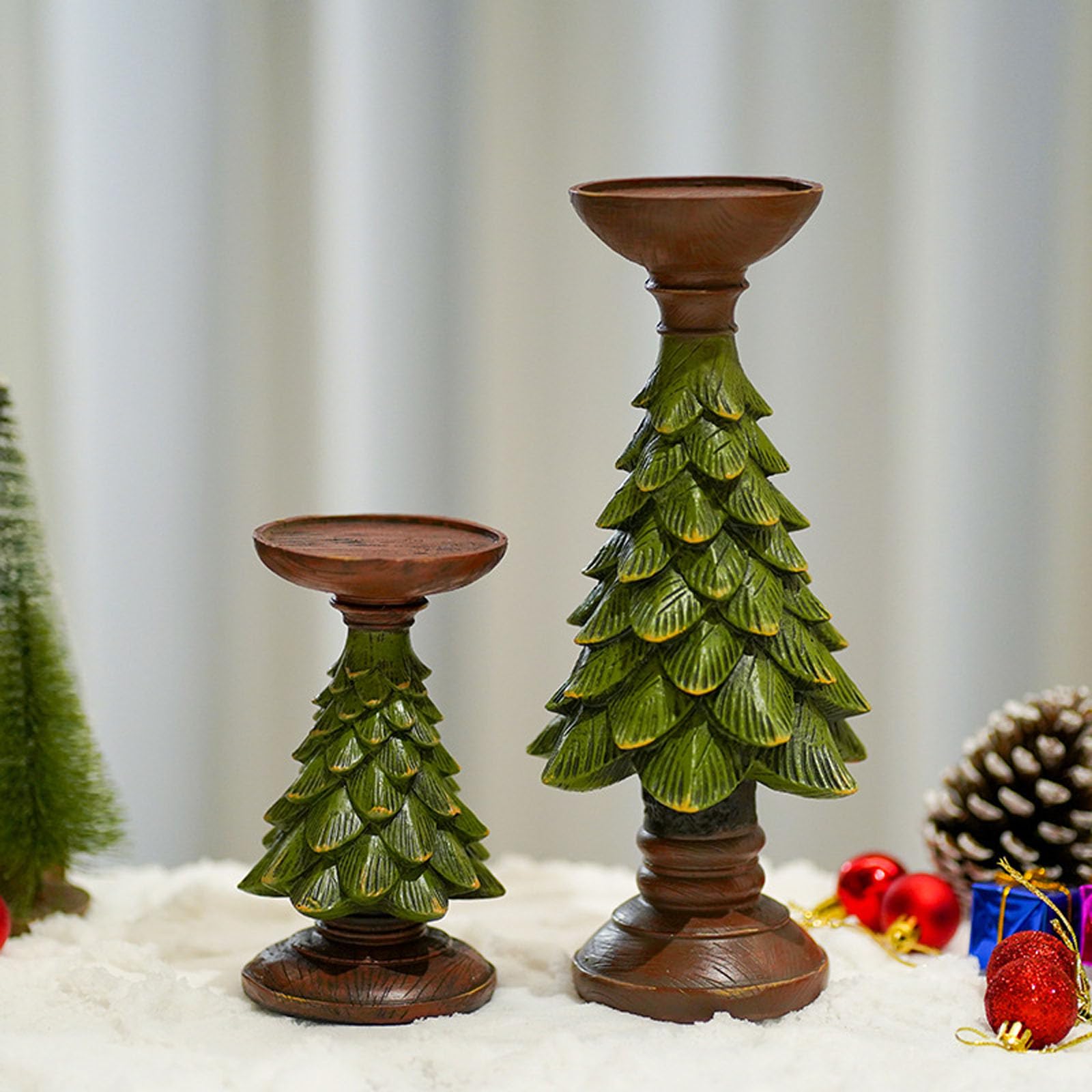 Amazon.co.jp: ピラーキャンドルホルダースタンド樹脂クリスマスツリー