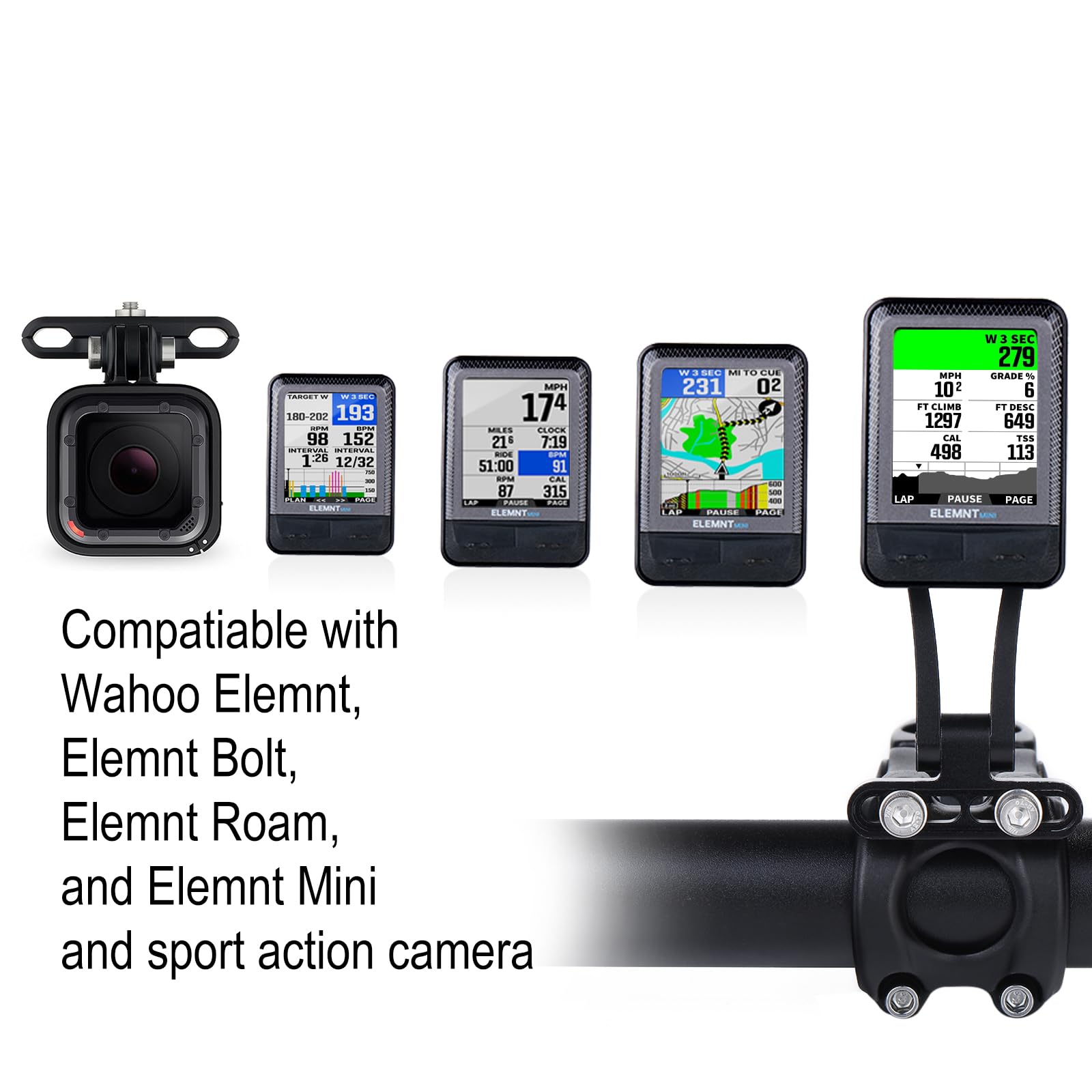 KREMORV Support De Vélo Réglable Support D'ordinateur Réglable En Alliage D'aluminium Pour Vélo Wahoo Elemnt Elemnt Bolt Elemnt Roam Elemnt Mini