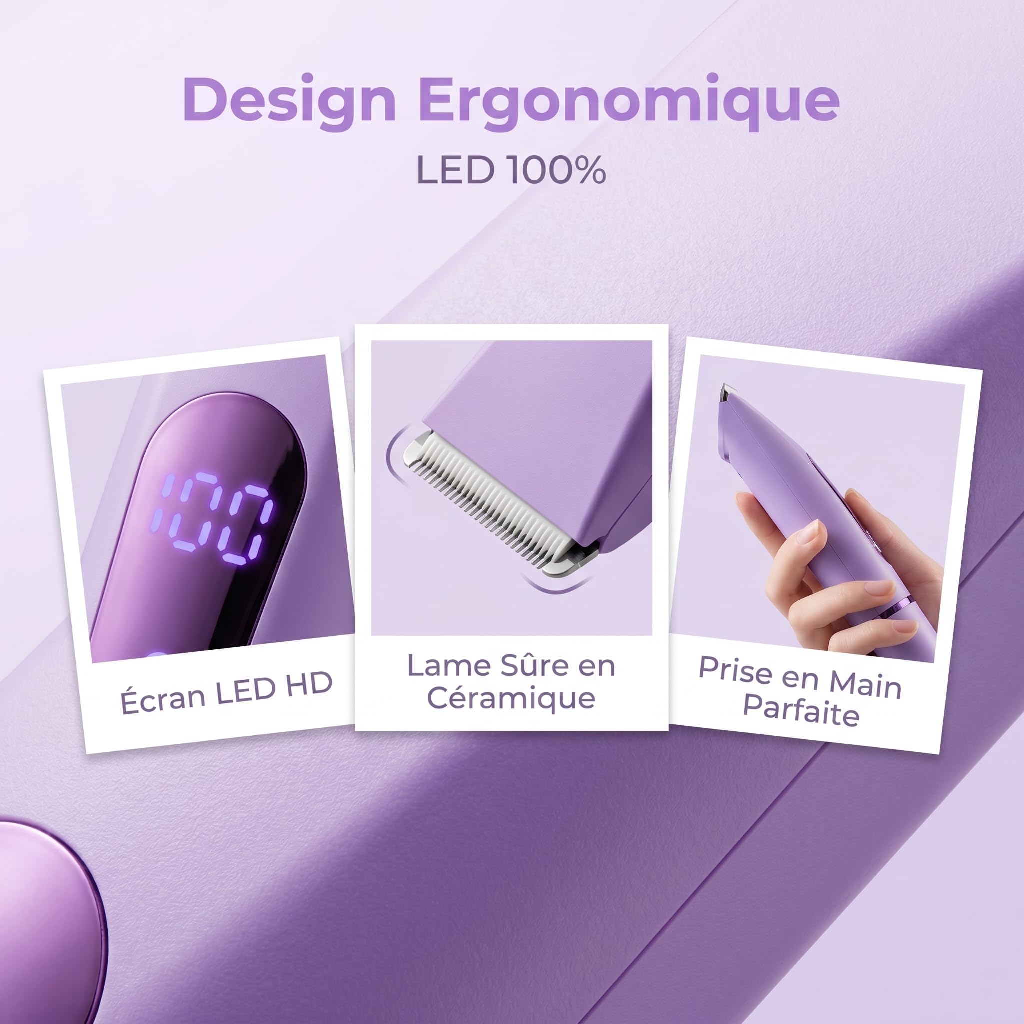 Tondeuse Électrique Femme, 4-en-1 Épilateur et Tondeuse Corps – Rasoir Rechargeable sans Fil, Utilisation Sèche et Humide, Épilation Douce pour Maillot, Aisselles, Jambes, Bras