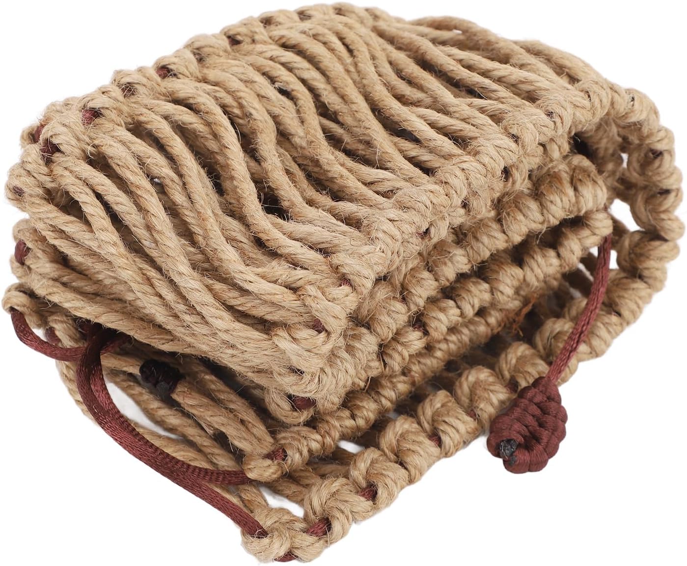 Qqmora Steel Tongue Drum Braided Rope Woven Rope Cover Handcrafted Noise Cancelling Decorative Edge Protector for 12 Inch Hollow Drums Percussion Instrument Sisal Material