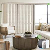 Vista 15 de Yoolax Persiana vertical motorizada, persianas inteligentes para puertas correderas de vidrio con control de voz, compatible con Alexa Google Home