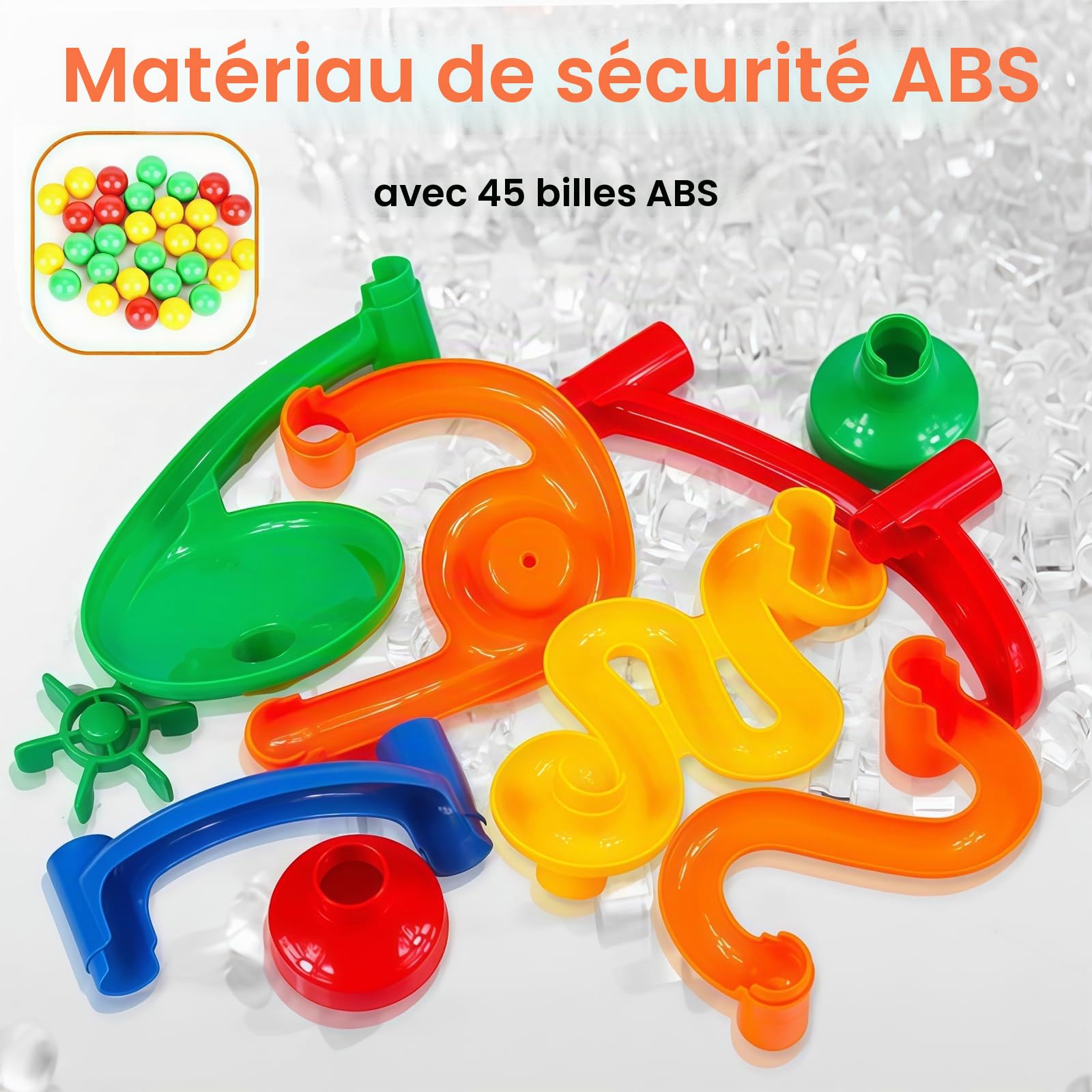 Circuit à billes, 232 pièces, à partir de 3 ans, jouet éducatif STEM, pour garçons et filles, anniversaire, Noël, vacances