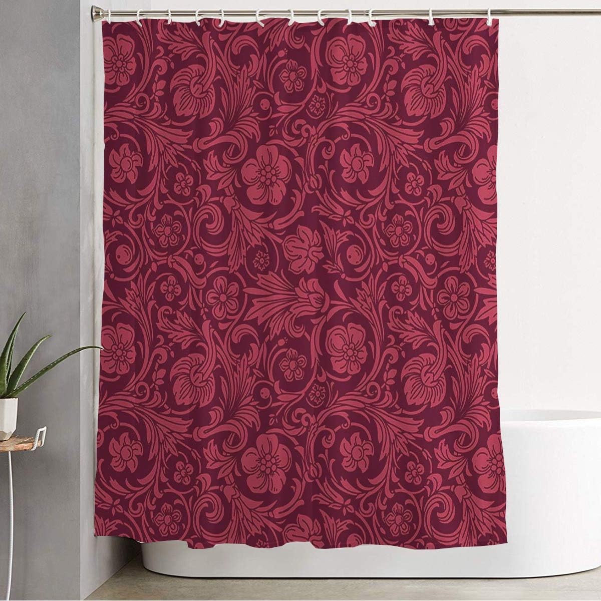 Shower Curtain Water Proof Dark Brown Renaissance Vintage