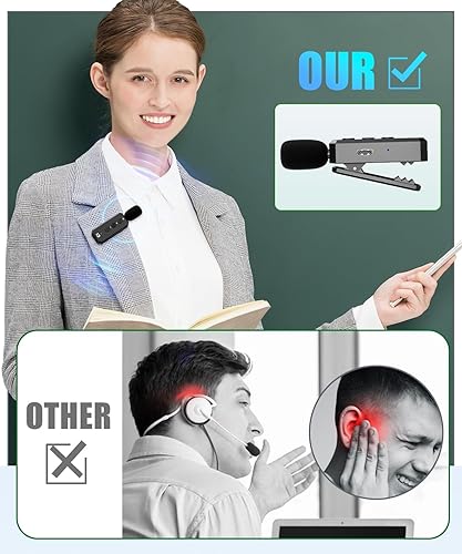 Miniatura 4 de SHIDU Amplificador de voz de 18 W con micrófono inalámbrico Lavalier, altavoz portátil con micrófono inalámbrico de 2.4 G, sistema PA personal