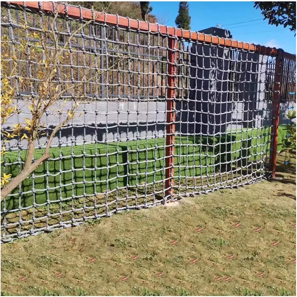 Outdoor Climbing Net for Kids - 12mm Thick Rope Cargo Net, Safe Climbing Frame for Treehouse & Balcony Protection, 1x6.5m Playground Equipment