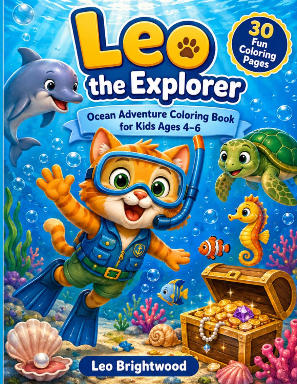 Leo the Explorer: Ocean Adventure Coloring Book for Kids Ages 4-6