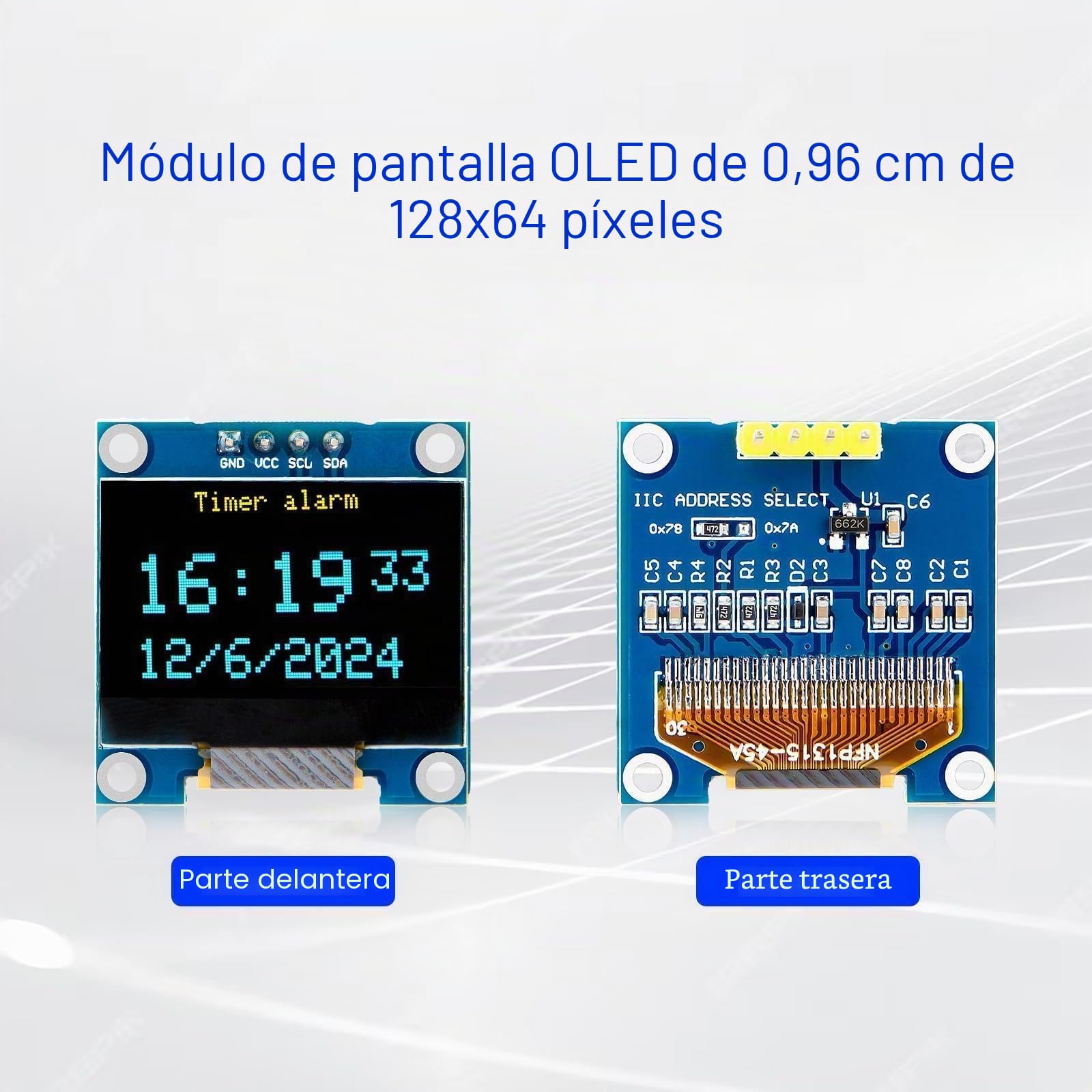 ELEGOO 6x 0,96 Pulgadas OLED Display Screen, Módulo de Pantalla de Visualización con Cable DuPont, Pantallas Compactas y Autoiluminadas Compatible con Arduino y Raspberry