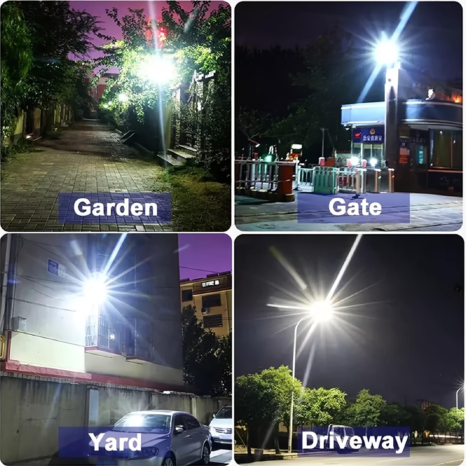 [Ultra-Bright Solar Light] 1/2/4pcs 192/504 LED Solar Street Light - Wide Angle Motion Sensor, Remote Control, Dusk to Dawn, Energy-Efficient, Adjustable for Commercial Area, Parking Lot, Yard