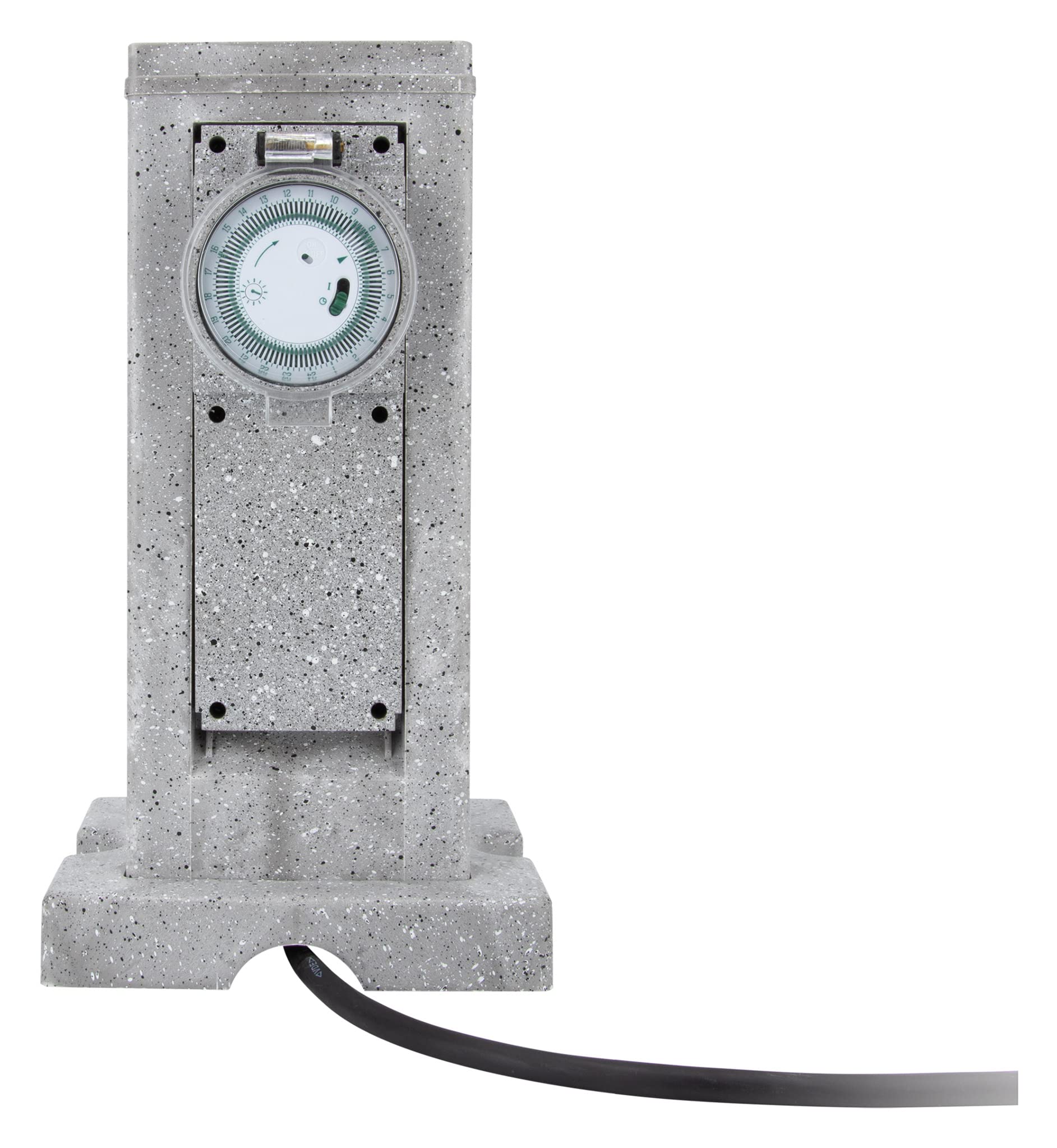 Zenitech Borne pierre 2x16A programmateur 5m Gris