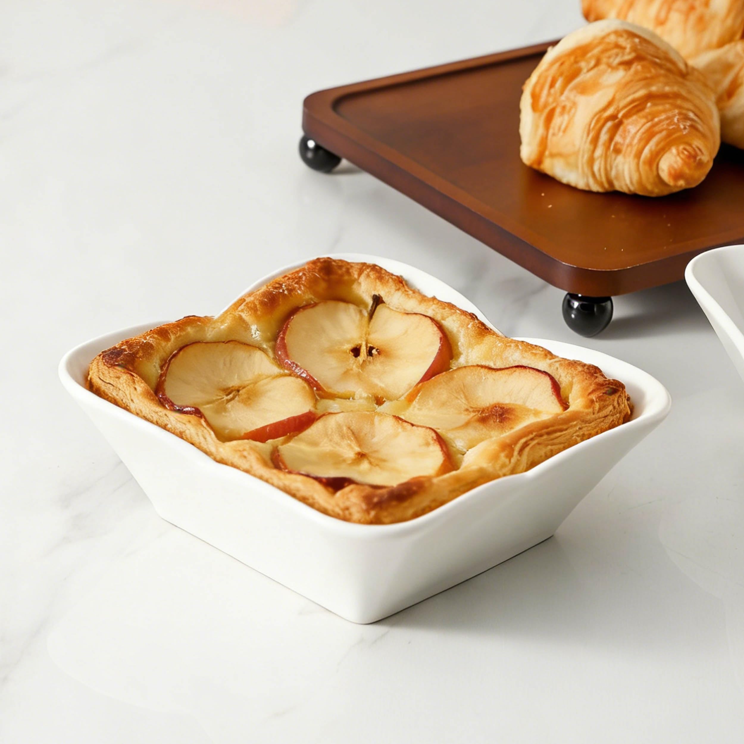 UIBFCWN Set di 10 Teglie da Forno Quadrate in Ceramica, Set di Piccole Pirofila in Ceramica 420 ML, Cocotte Monoporzione da Forno, Ideale per Torte, Quiche e Crostate Monoporzione