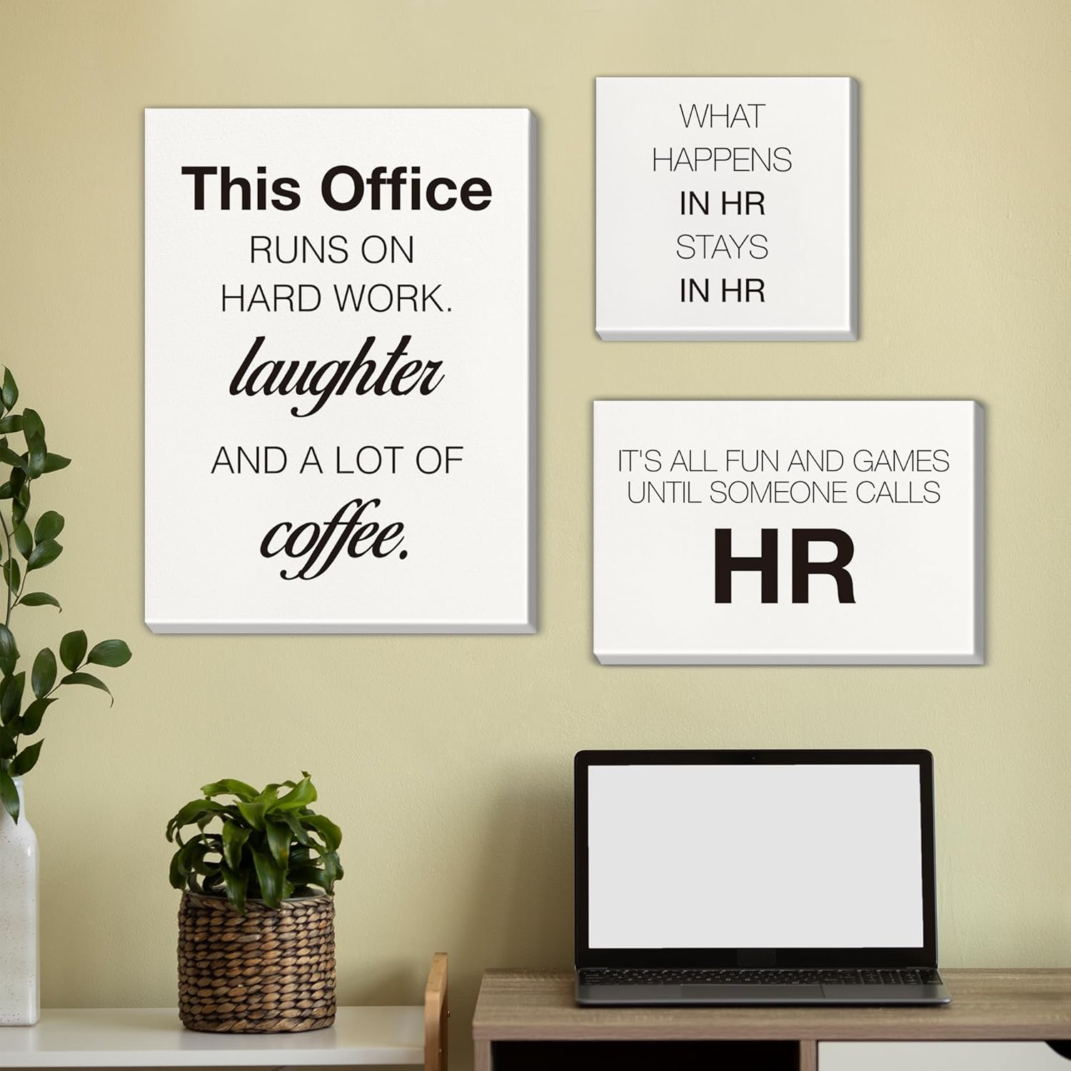HR Office Decor Human Resources Office Artwork Wall Decor Modern Human Resource Posters Set of 6 Framed Canvas, Funny HR Gifts - Image 5