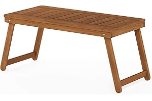 Furinno Tioman Outdoor Hardwood Coffee Folding Table, Natural