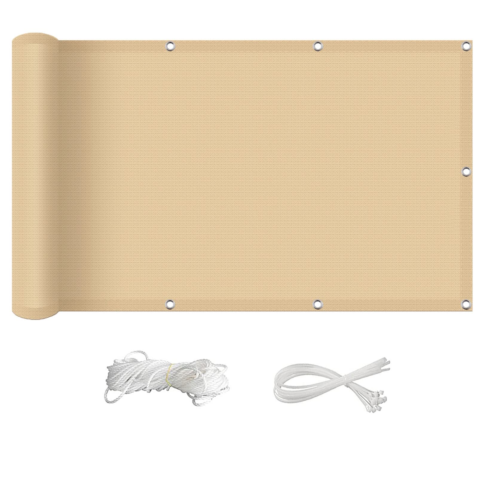 Voile d'ombrage rectangulaire protection UV brise vue balcon 1.4x2.4m