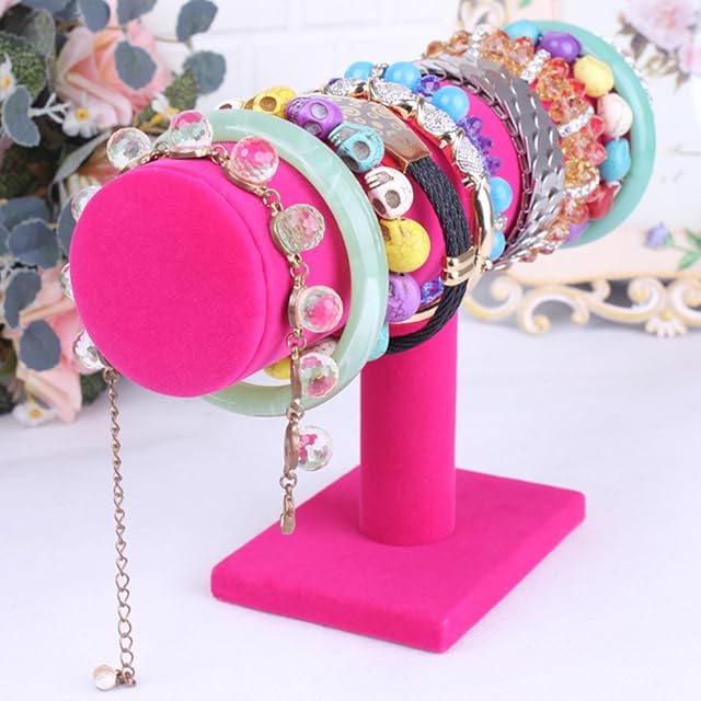 hunpta Velvet Jewelry Rack Bracelet Necklace Stand Organizer Holder Display (B)