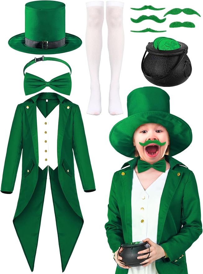 Amazon.com: Geyoga Kids St. Patrick's Day Costume Set Irish Leprechaun ...