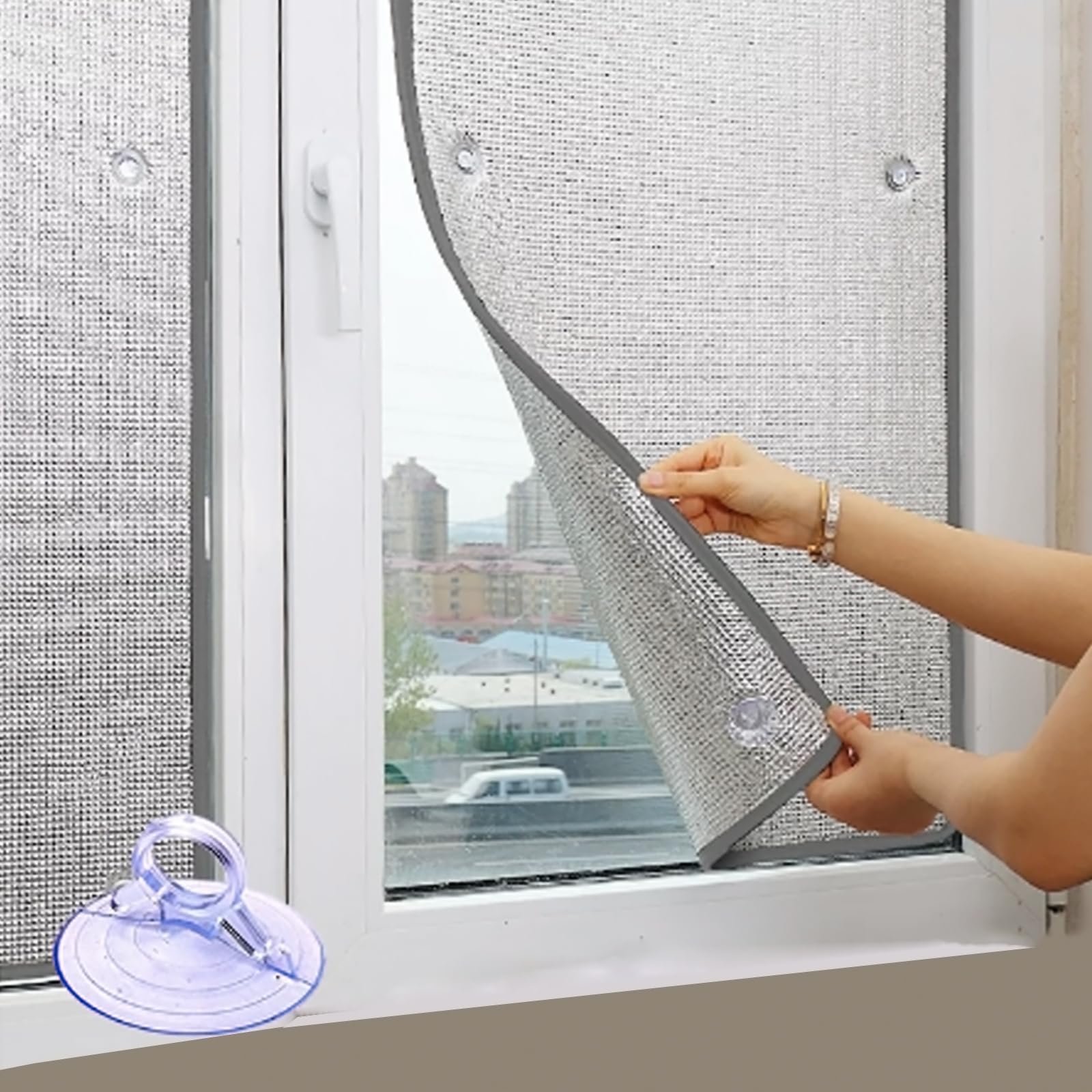 Total Blackout Window Film,7mm Window Aluminum Foil Sunscreen Film,Sun Protection Privacy Insulation Foil,Soundproof Heat Control Window Tint,For Home Office Bathroom (100x120cm)