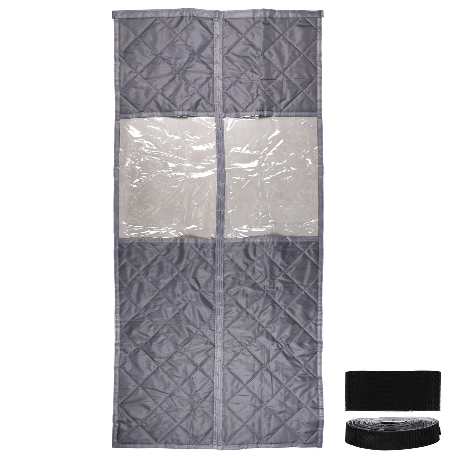 Rideau Porte Isolant Thermique Magnétique, Rideau de Porte Hiver avec Fenêtre Transparente Aimants Puissants Accessoires Isolation Fenêtre pour Usage Domestique