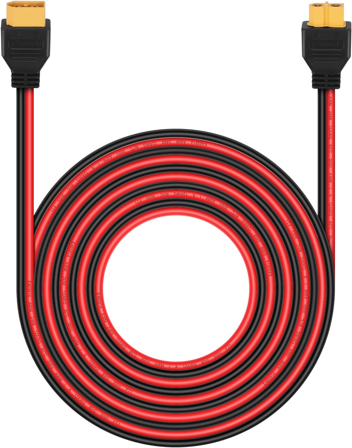 XT60 Extention Cable for Solar Panel RV Automotive RC Battery and Portable Power Station Solar Generator 12AWG 15Ft 4.5M