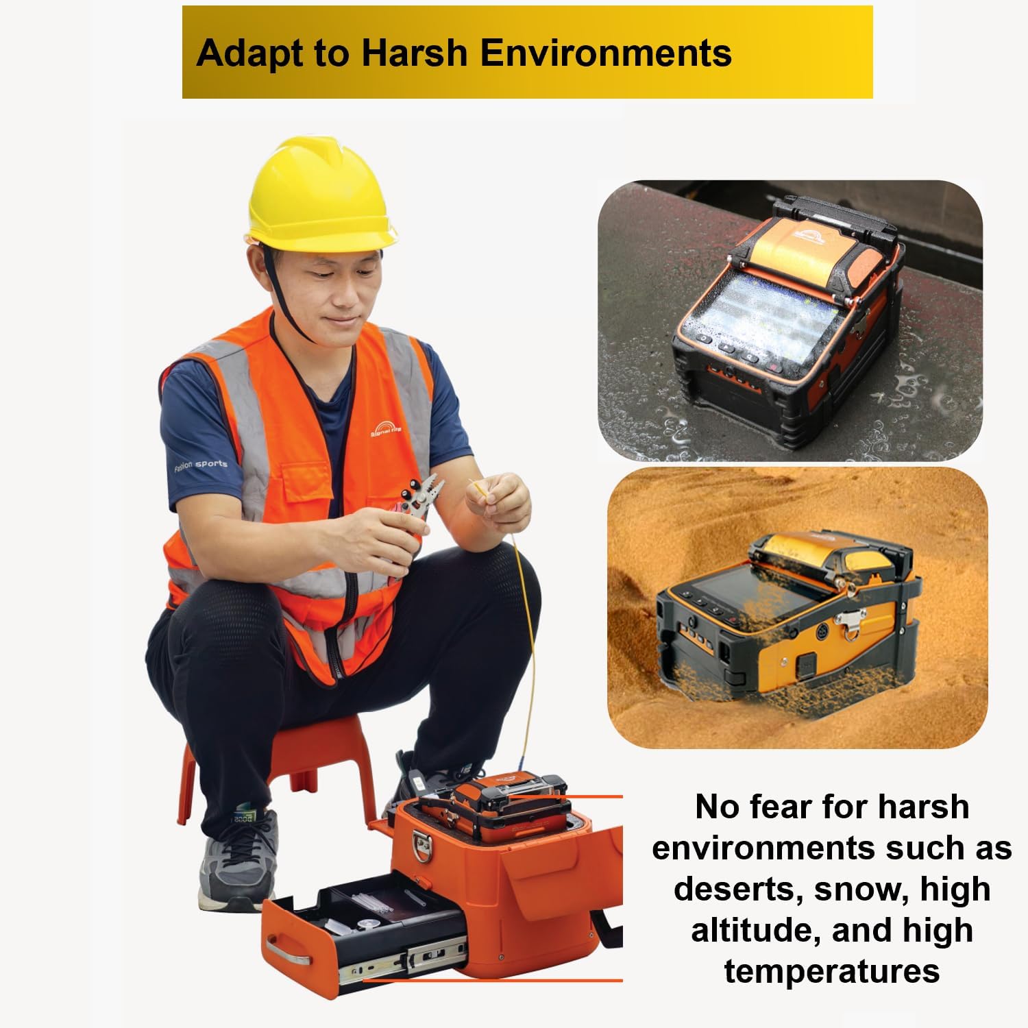 AI-9 Fusion Splicer Upgraded 5" Touch Screen, Professional Fiber Optic Splicing Machine with 6-Motor Core Alignment, 5s Fast Splice FTTH Fiber Splicer Kit for SM/MM Cable Installation - Image 3