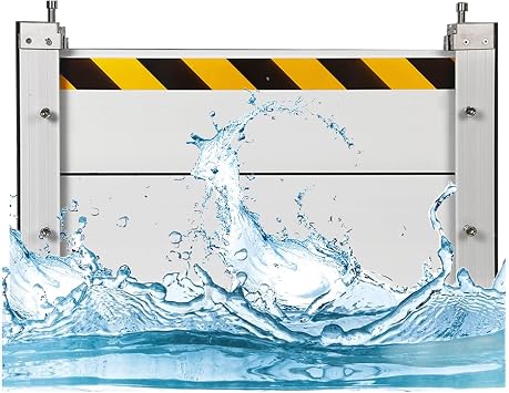Aluminum Flood Barrier, Reusable Flood Protection Barrier, Removable Temporary Flood Door, Unit Module Design Flood Barriers for Doors, Basement, Subways, Garages, Roads, Diversions 39.37x15.75in