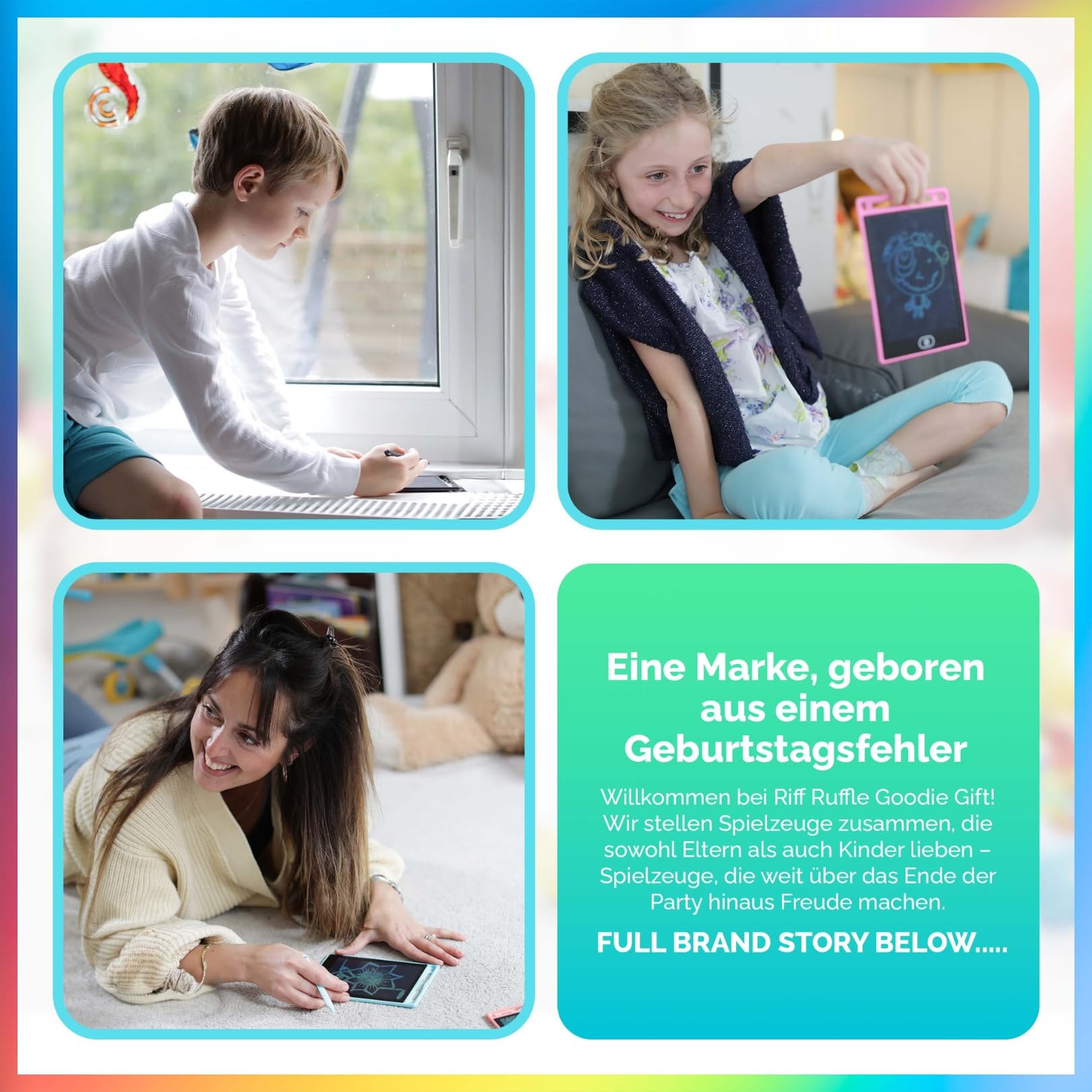 Riff Flying LCD-Schreibtafeln für Kinder 16,5 cm (6,5 Zoll) 12 Stück