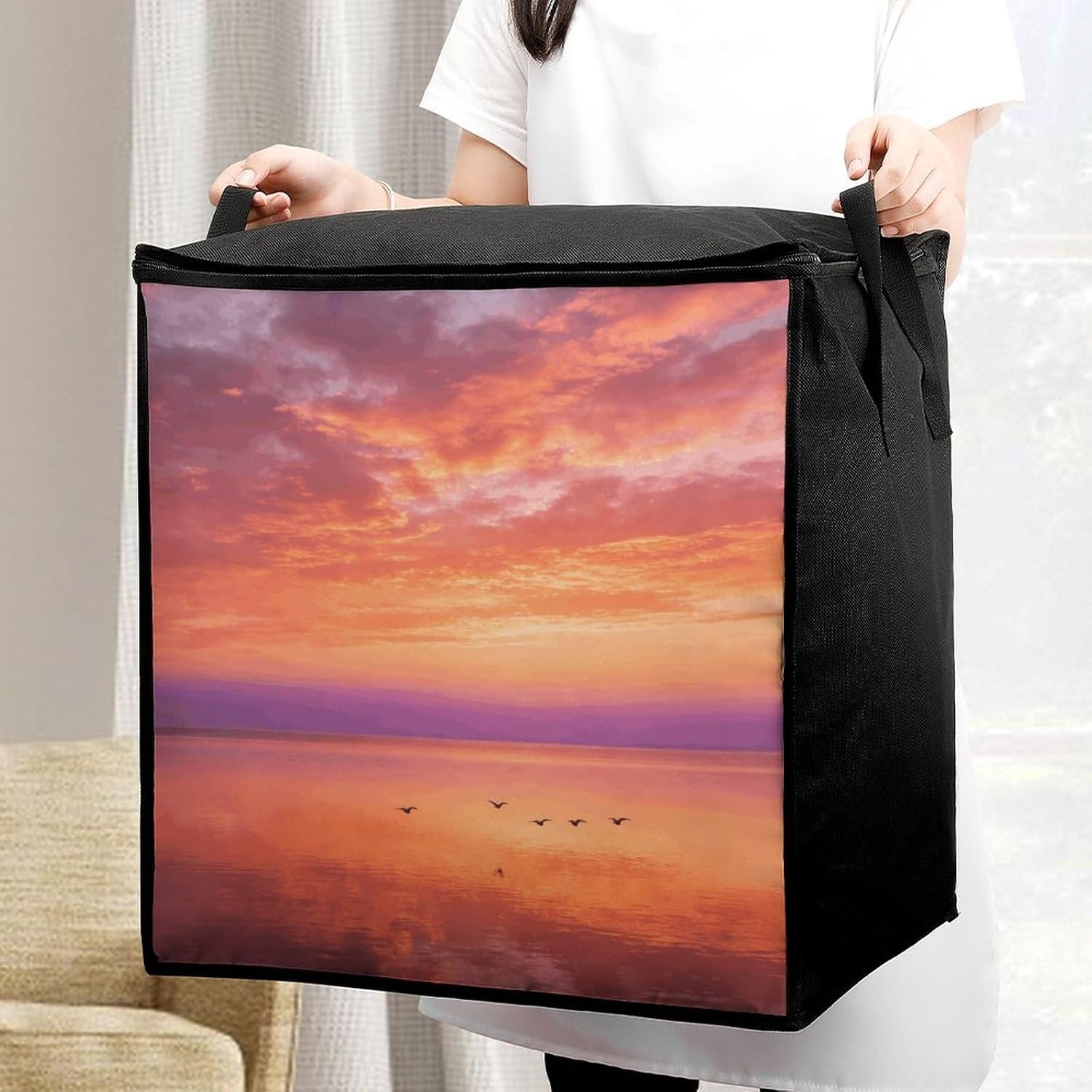 70L Large Comforter Blanket Storage Bag Foldable Closet Organizer image 5