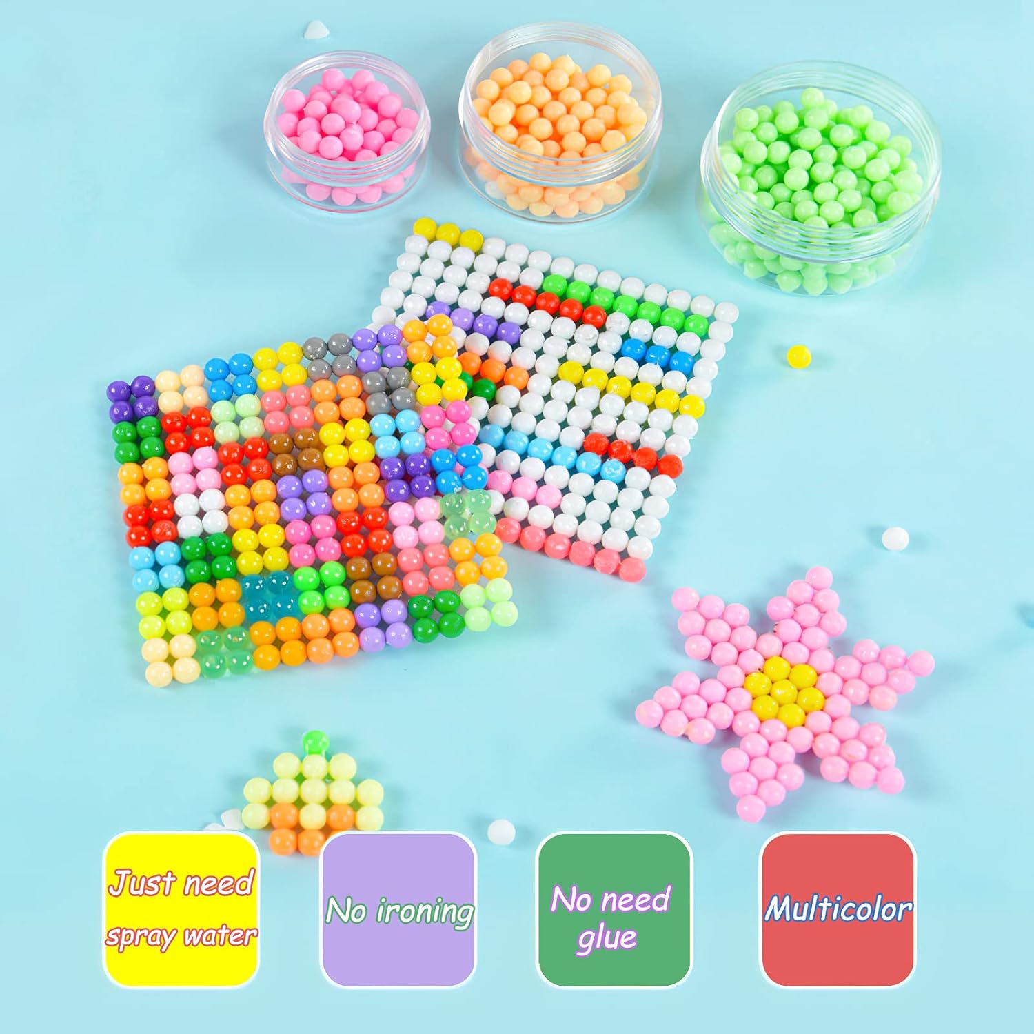 KACAGA Non-Iron Fuse Beads Over 6,000 Beads 5mm No Repeated Colors Arts Crafts Bead Includes Accessories Set Refill Creative DIY Kit Toys for Kids - Image 5