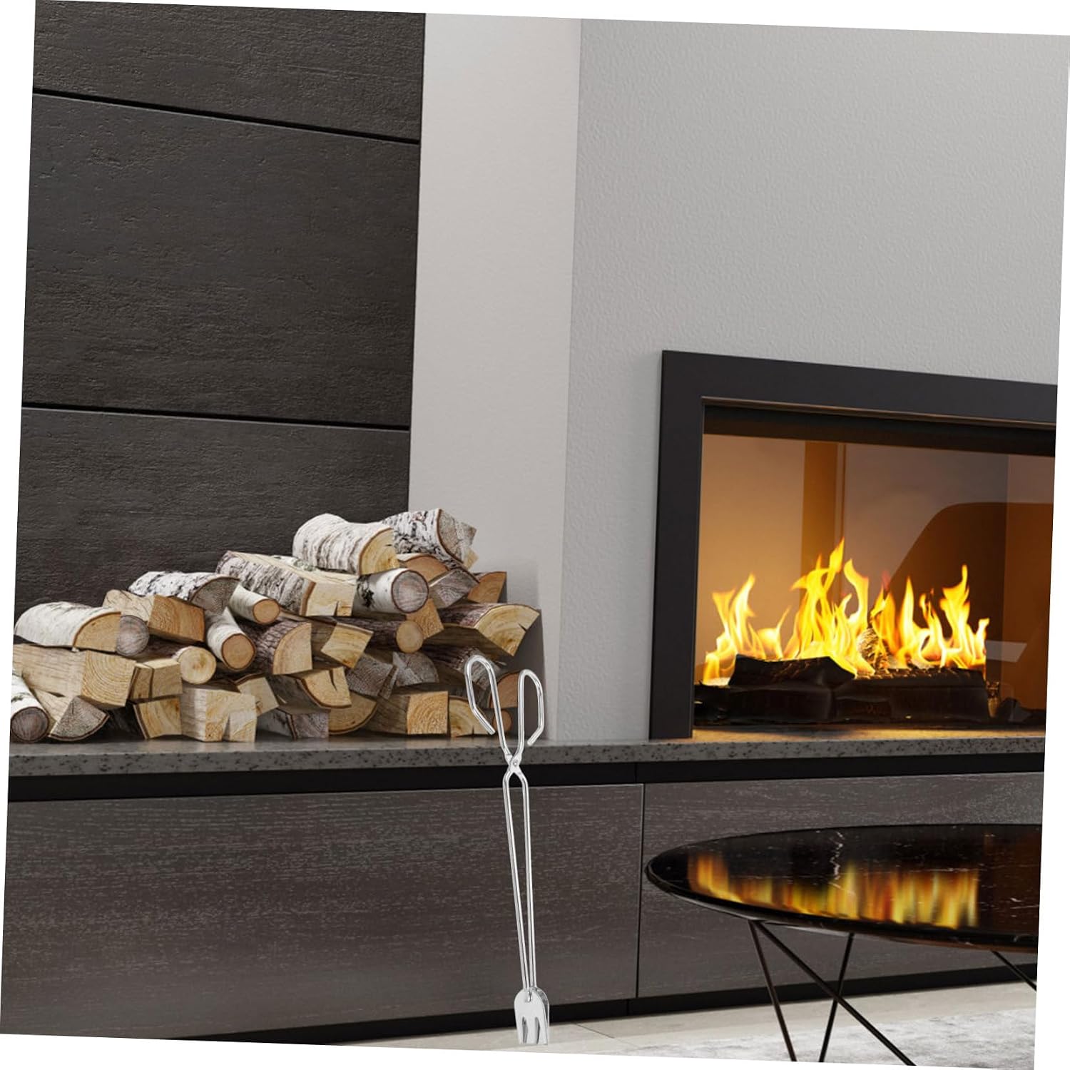 Charcoal Clamp Iron Fireplace Tool Xmas for Garbage Firewood