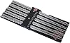 TEMO Smooth Stainless Steel Chopsticks - 5 Pairs Silver Reusable Dishwasher Safe Metal Square Lightweight - Easy to Use and Clean (No Color Fading)