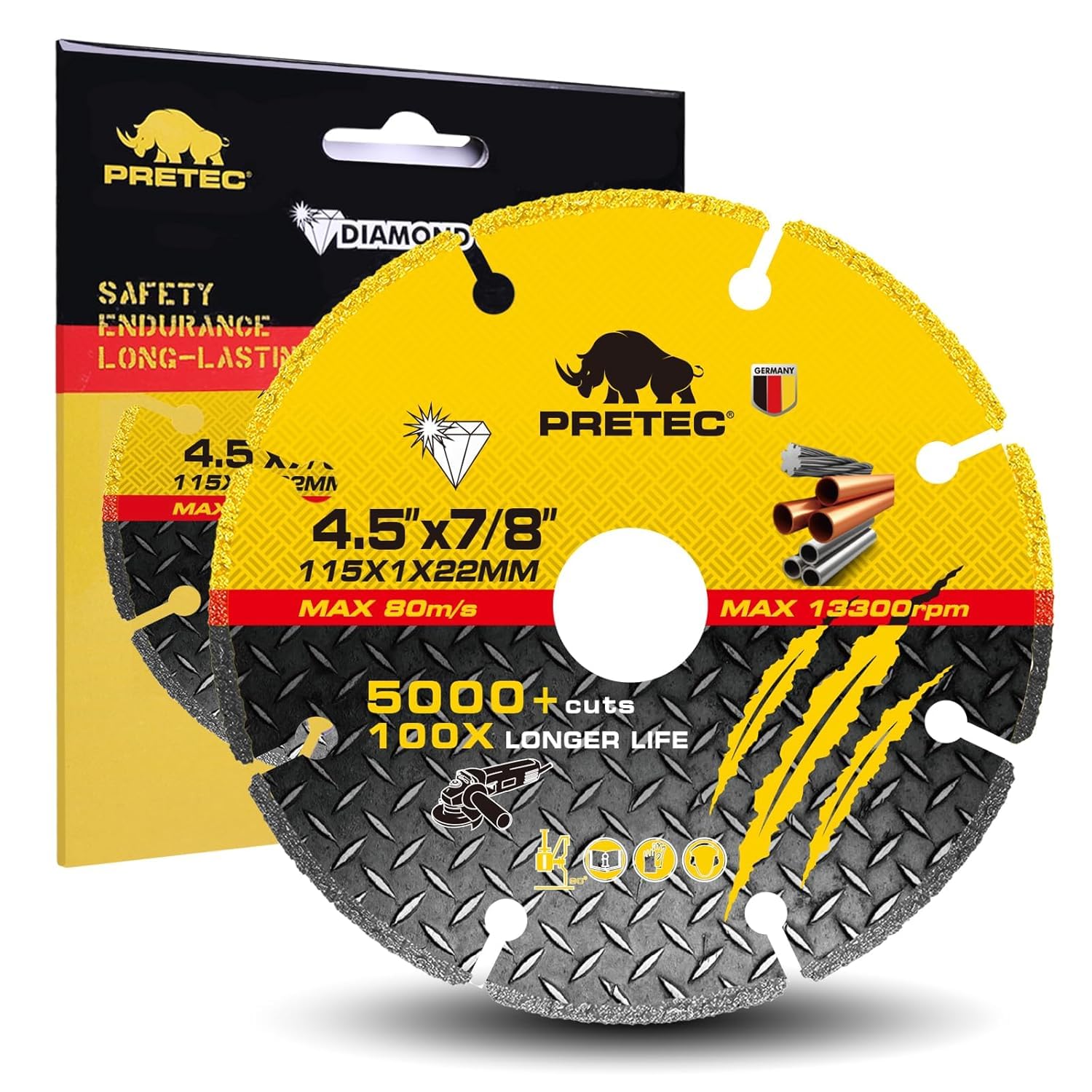 Diamond Cutting Wheel - 5000+ Cuts, Angle Grinder -11 Diamond Cutting Wheel - 5000+ Cuts, Angle Grinder -11