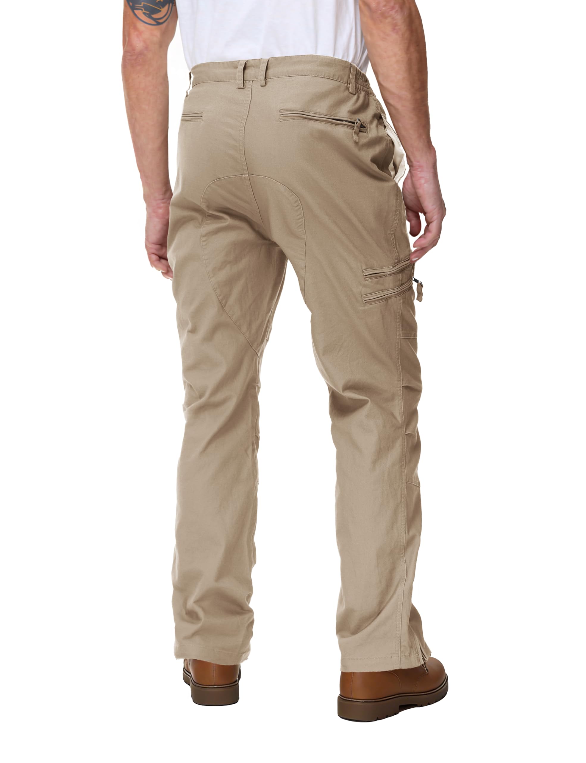MAGCOMSEN Cargohose Herren Baumwolle Outdoor Hosen für Herren Multi Taschen | 97% Baumwolle 3% Elasthan,Army Taktische Hose,Stretch Komfort Atmungsaktiv,9 Taschen,Reißverschluss Beinabschluss