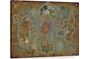Pavaieics Retro World Of Warcraft Map Canvas Art Framed Poster