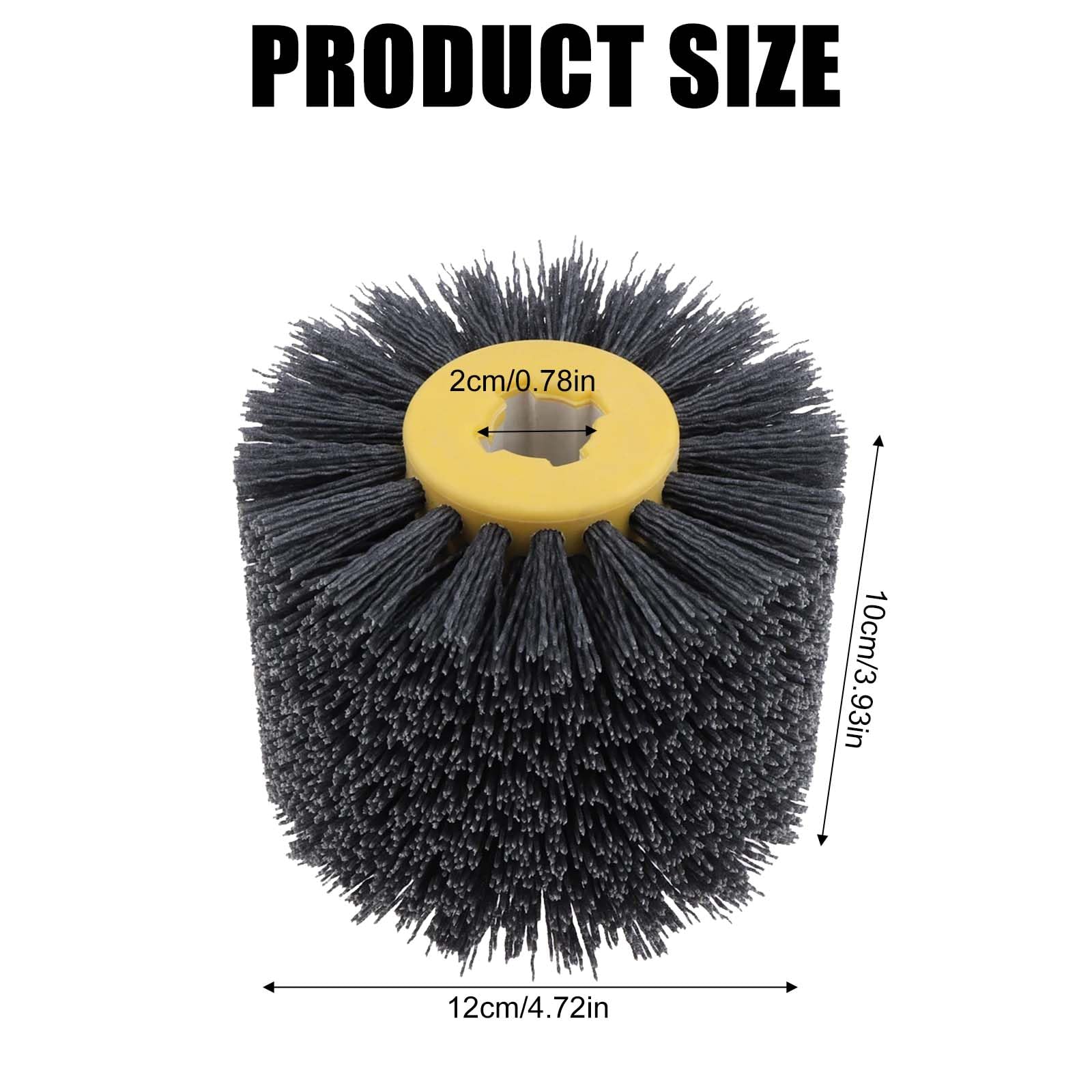 Lot de 2 brosses en nylon - Grain 120 - Brosse de polissage - Roue de tréfilage - Brosse pour rouleau abrasif, ponceuse à brosse, machine à satiner - Embouts de ponçage (gris)