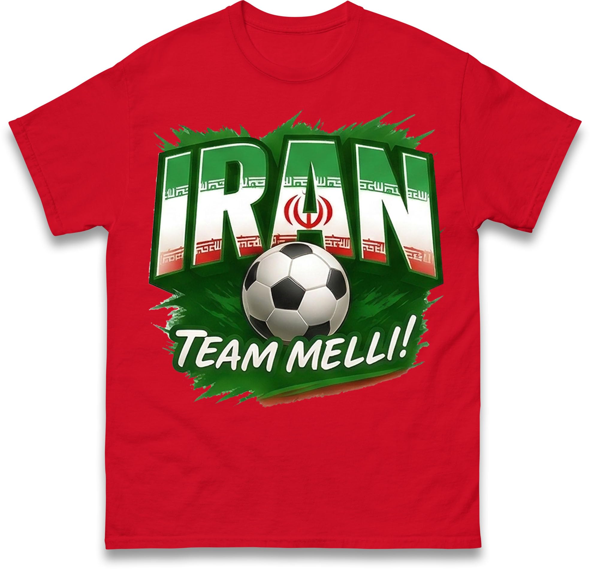 Iran Team Melli Football T‑Shirt, Iran National Football Team Fan Tee, Team Melli Jersey Shirt, Unisex Soccer Gear, World Cup & Match Day Gift Red