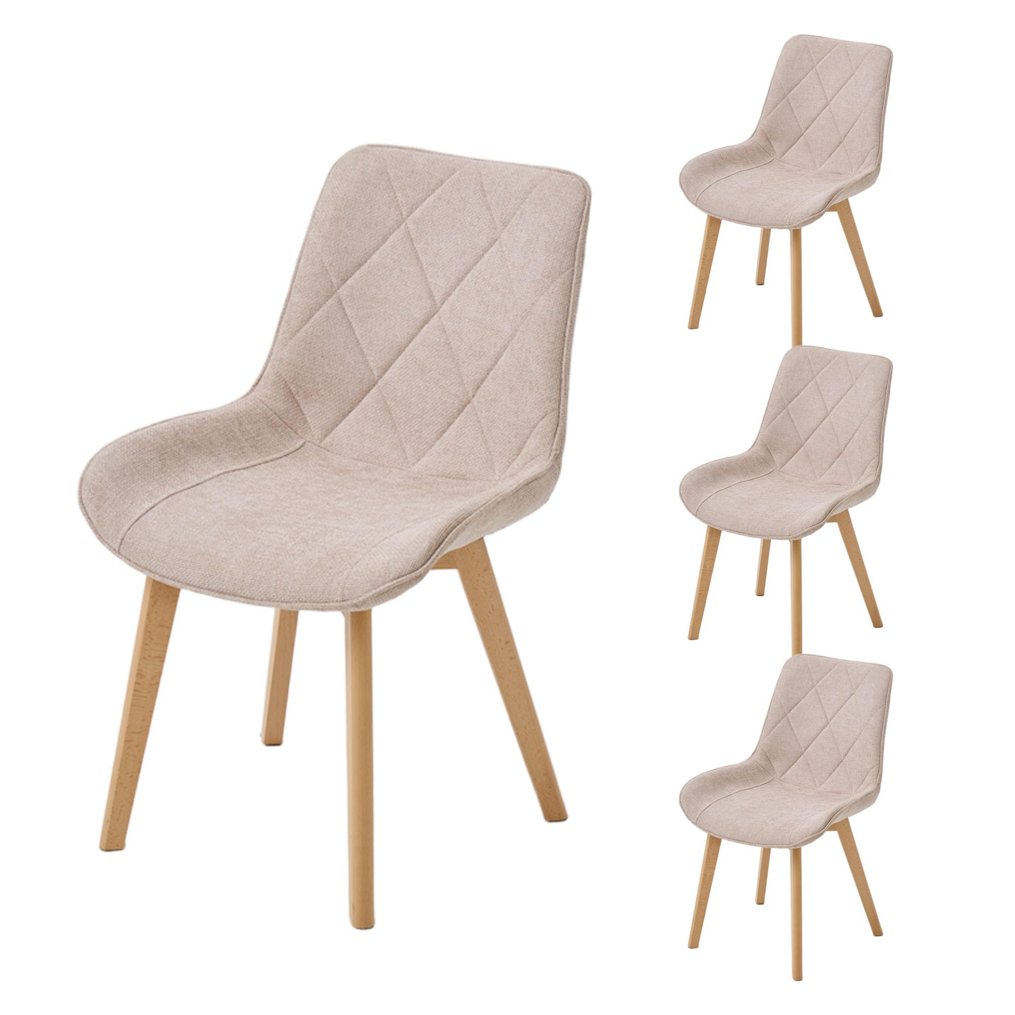 Chaises de Salle à Manger, Khaki, 4 Pièces