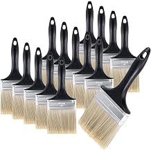 JEUIHAU 15 PCS 4 Inch Paint Brush, Flat Paint Brushes for Painting DIY Paint Home Furniture Wood Cabinet Wall