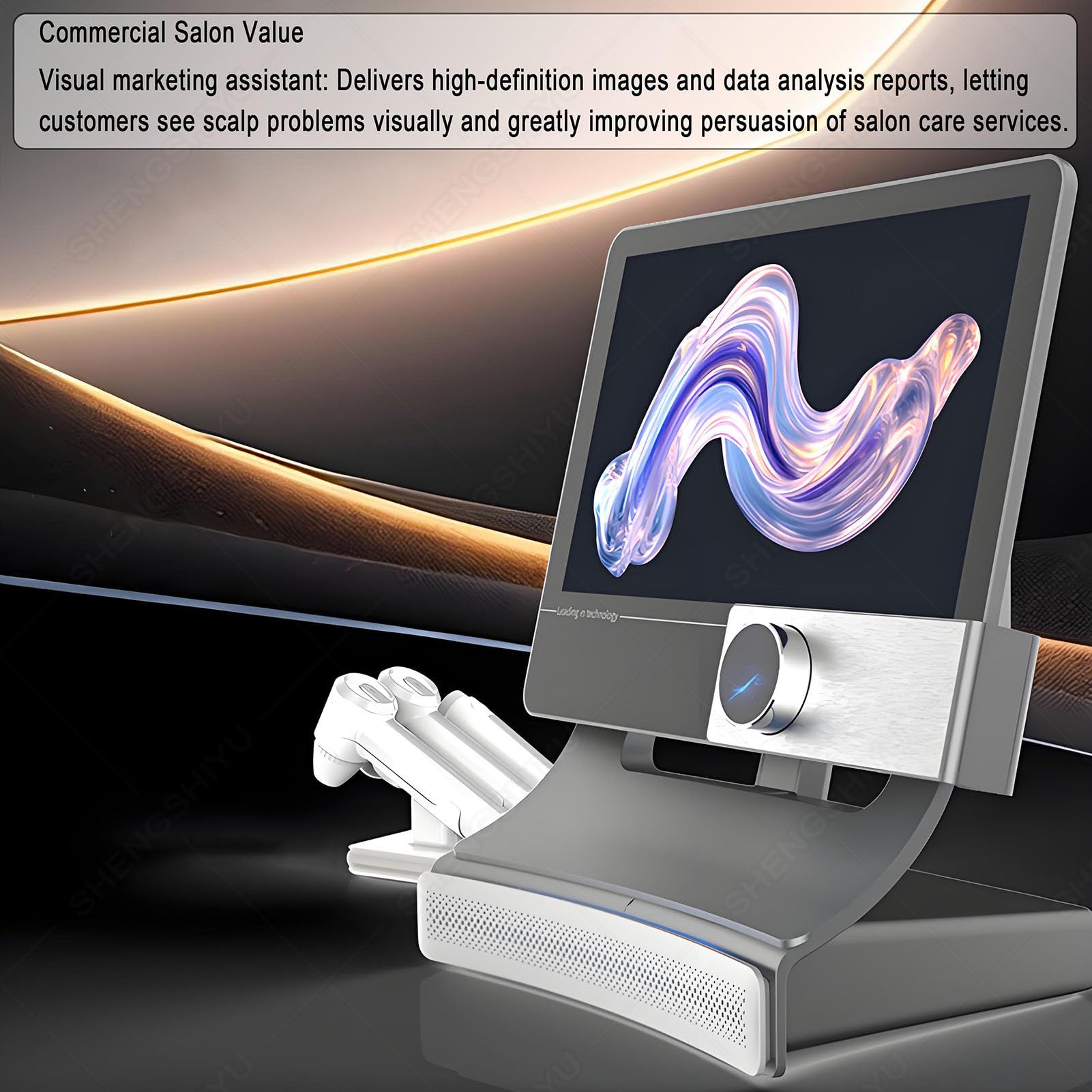 Tricocamera Capelli Professionale,Skin Diagnosis Hair Analyzer,Schermo Touch HD 15,6 Pollici,3 Sonde Sostituibili,Imaging a 4 Spettri,13 Indicatori di Rilevamento,4 modalità di Analisi