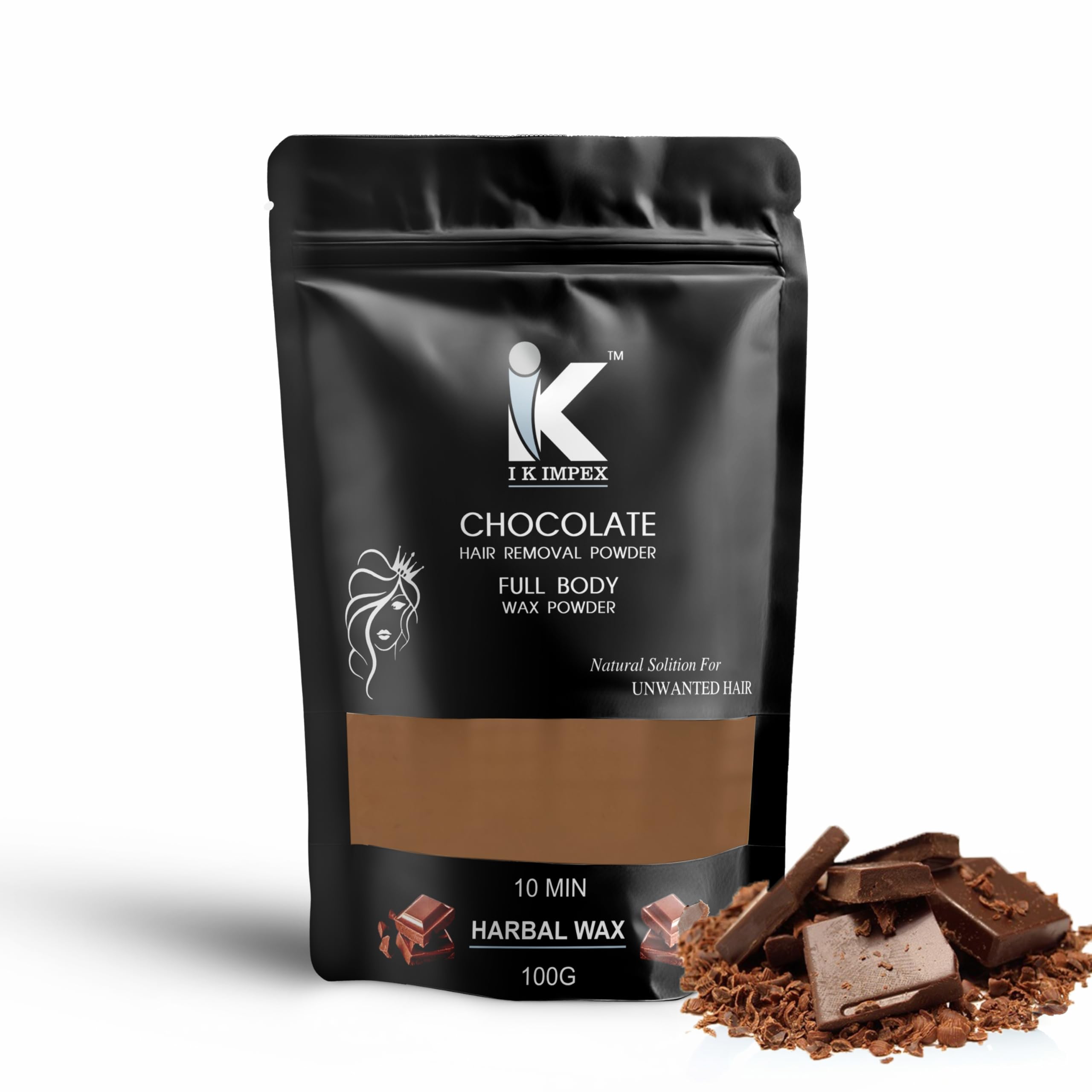 I K IMPEX Chocolate Facial Hair Removal Wax Powder, 10 Min Painless Herbal Hair Removal Waxing Powder, All Types Of Hair Skin Hands Legs Underarms Private Bikini Part 100Gm (Chocolate) (B0D9C16P91) Amazon Price History, Amazon Price Tracker