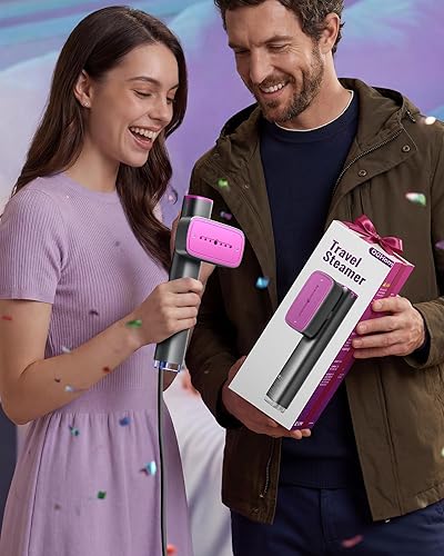 Miniatura 8 de OGHom Vaporizador para ropa, vaporizador de viaje de 110-240 V y plancha 2 en 1, potente vapor de 1000 W, removedor de arrugas portátil de mano,
