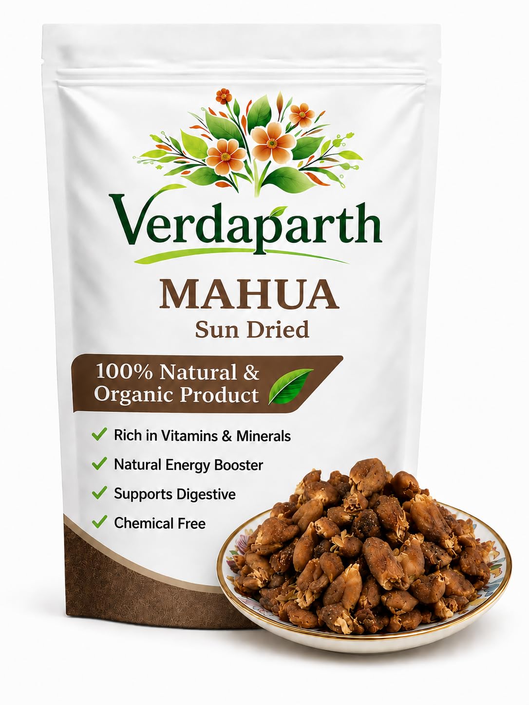Dried Mahua Flowers 100g (Sun Dried) | Natural Mahua Dry Flower | Organic Forest Mahua | Chemical Free | Premium Quality Mahua for Traditional Recipes & Herbal Use