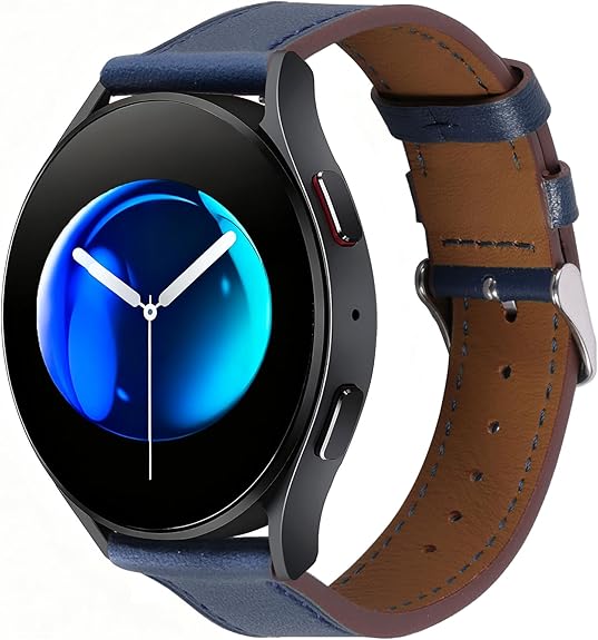 Italy Genuine Leather Watch Bands Men Women Compatible with Samsung Galaxy Watch Band, 20mm 22mm Lugs Watch Straps, Quick Release Wear-resistant Sweat-Resistant Smartwatch Replacement Strap
