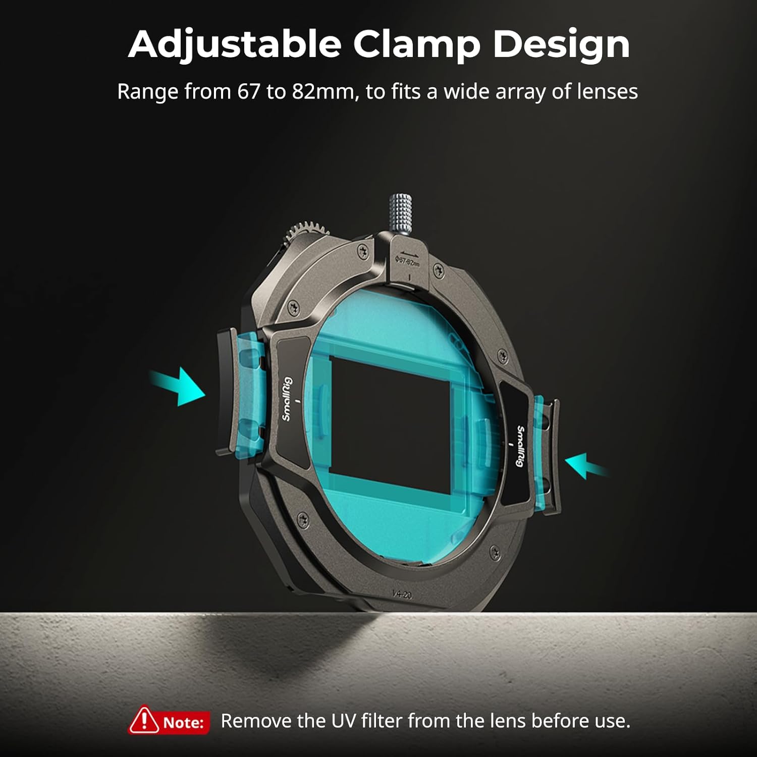 ภาพระยะใกล้ของตัวปรับระดับamp design with arrows indicating the clampกำลังดำเนินการ